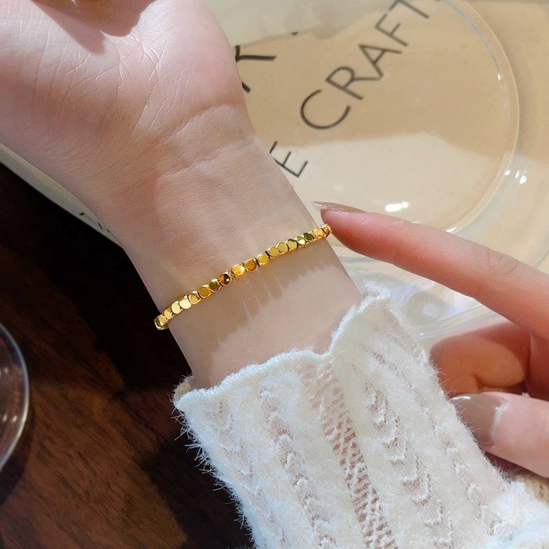 Gold Plated Ultra Shine Metal Stone Bracelet