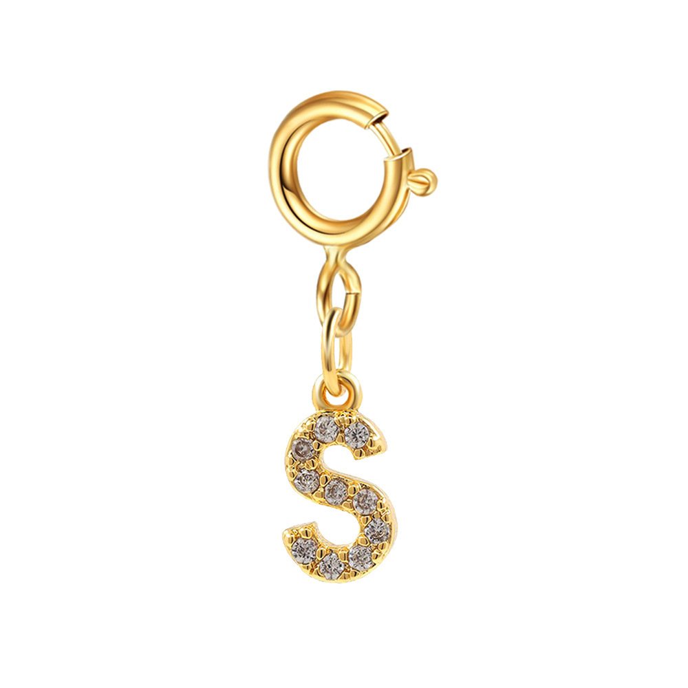 Customizable Initial Charm with Sparkle â€“ Add to Any Jewelry Piece