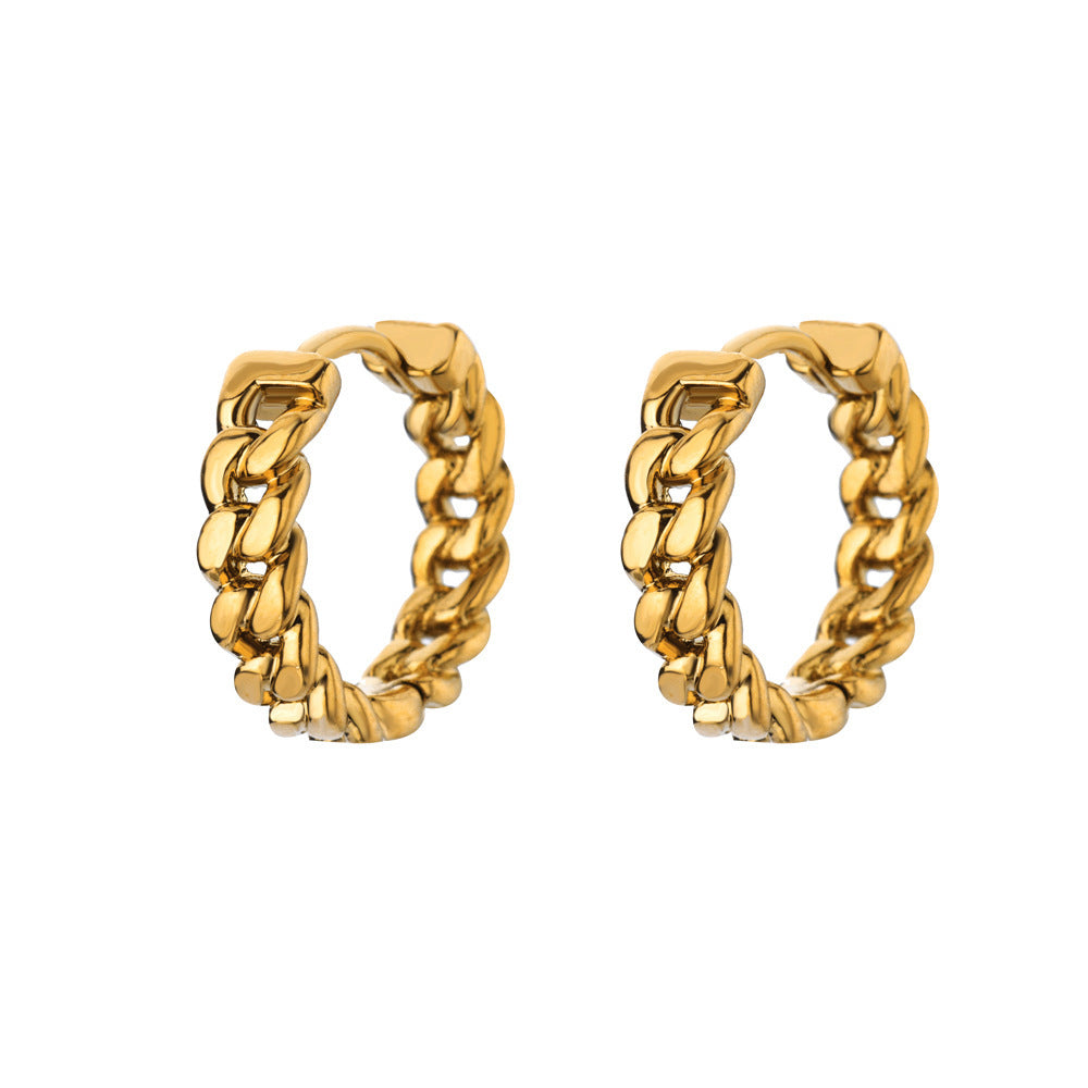 Gold Plated Chain Link Hoop Earrings