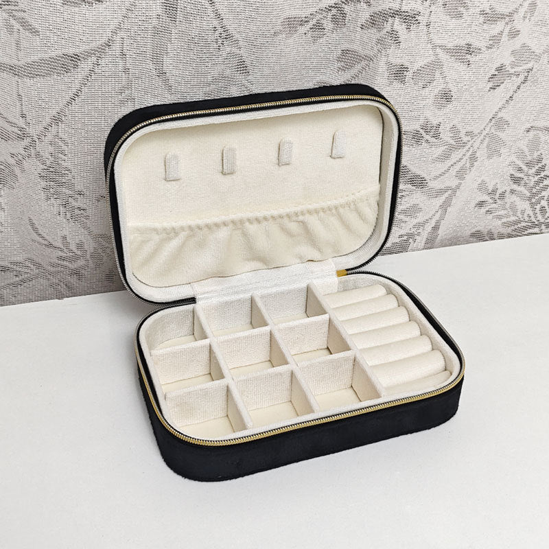 Elegant Jewelry Organizer Case - Black Valvet