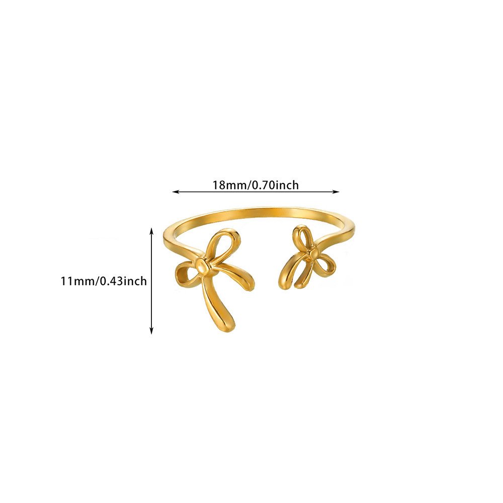 Minimalist Gold Plated Double Bow Open Ring
