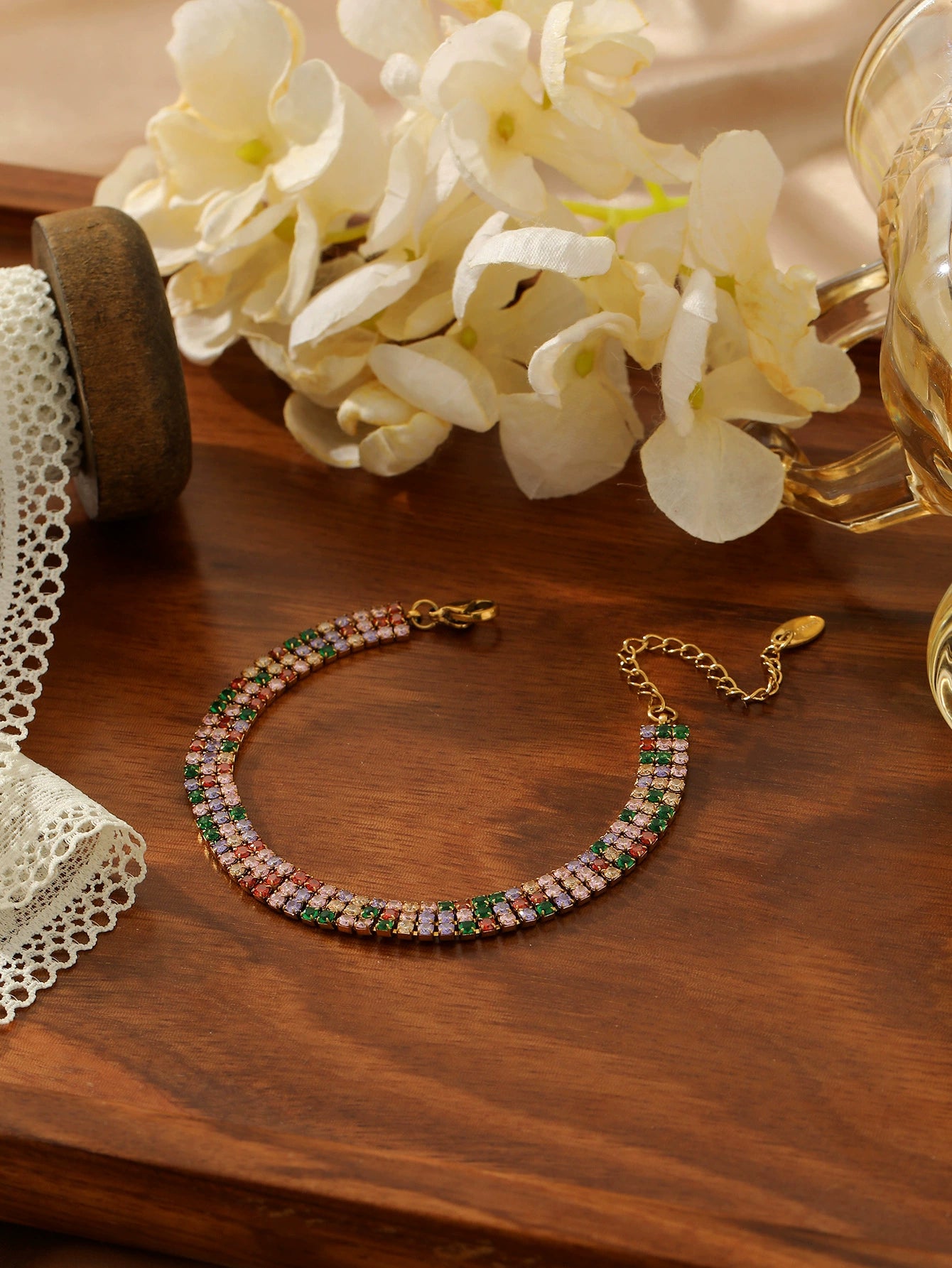 Sunset Sparkle Triple Row Tennis Bracelet