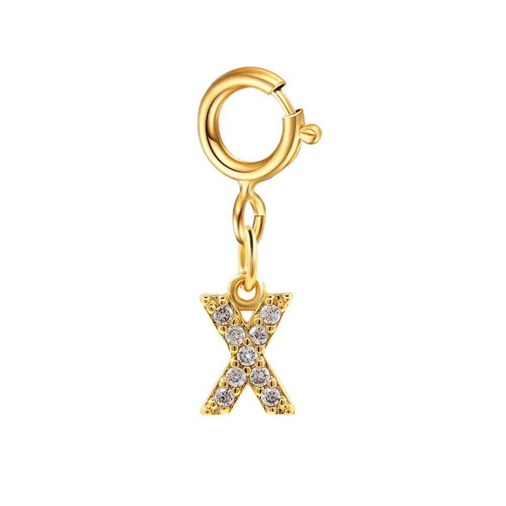Customizable Initial Charm with Sparkle â€“ Add to Any Jewelry Piece