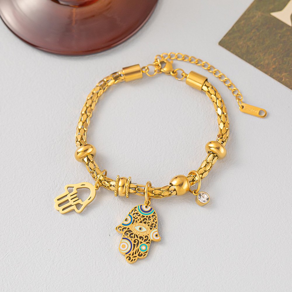 Modern Gold Plated Hamsa Hand High Quality Bracelet