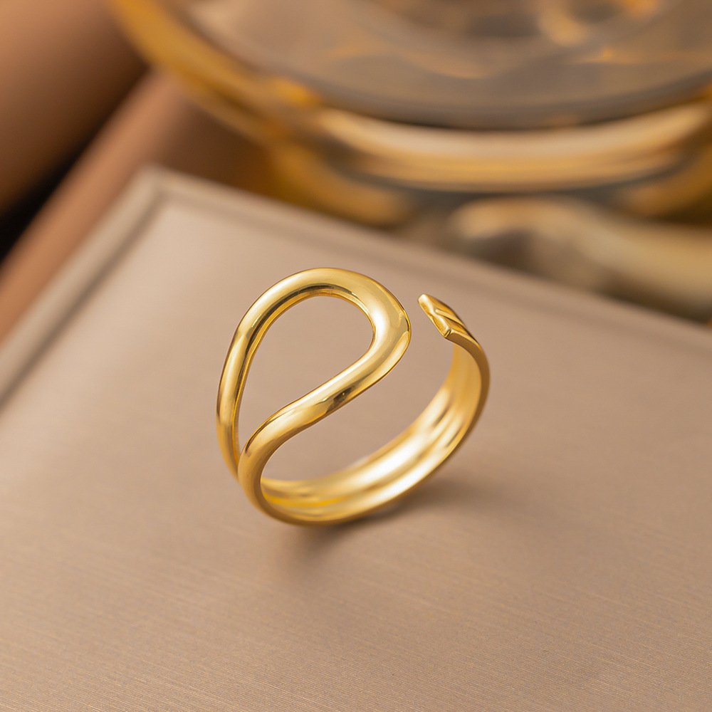 Infinite Loop Gold Plated Adjustable Ring