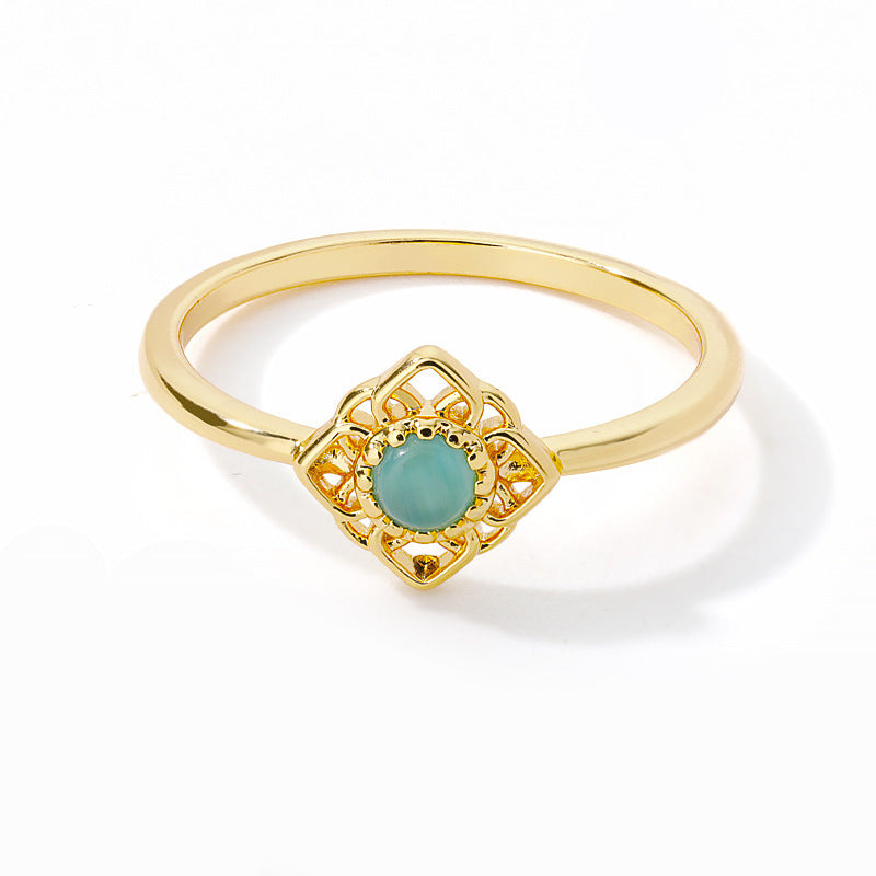 Aurelia Geometric Turquoise Ring