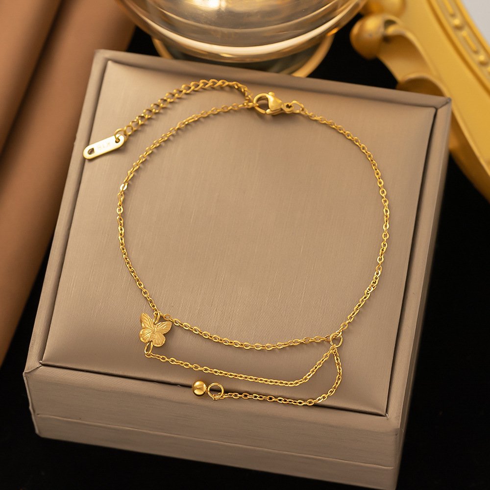 Minimal Butterfly Gold Plated Adjustable Bracelet