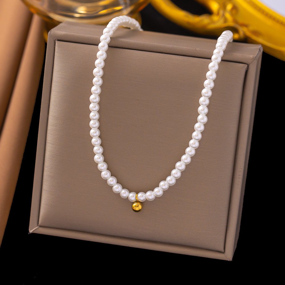 Gold Plated Minimal Pearl Necklace