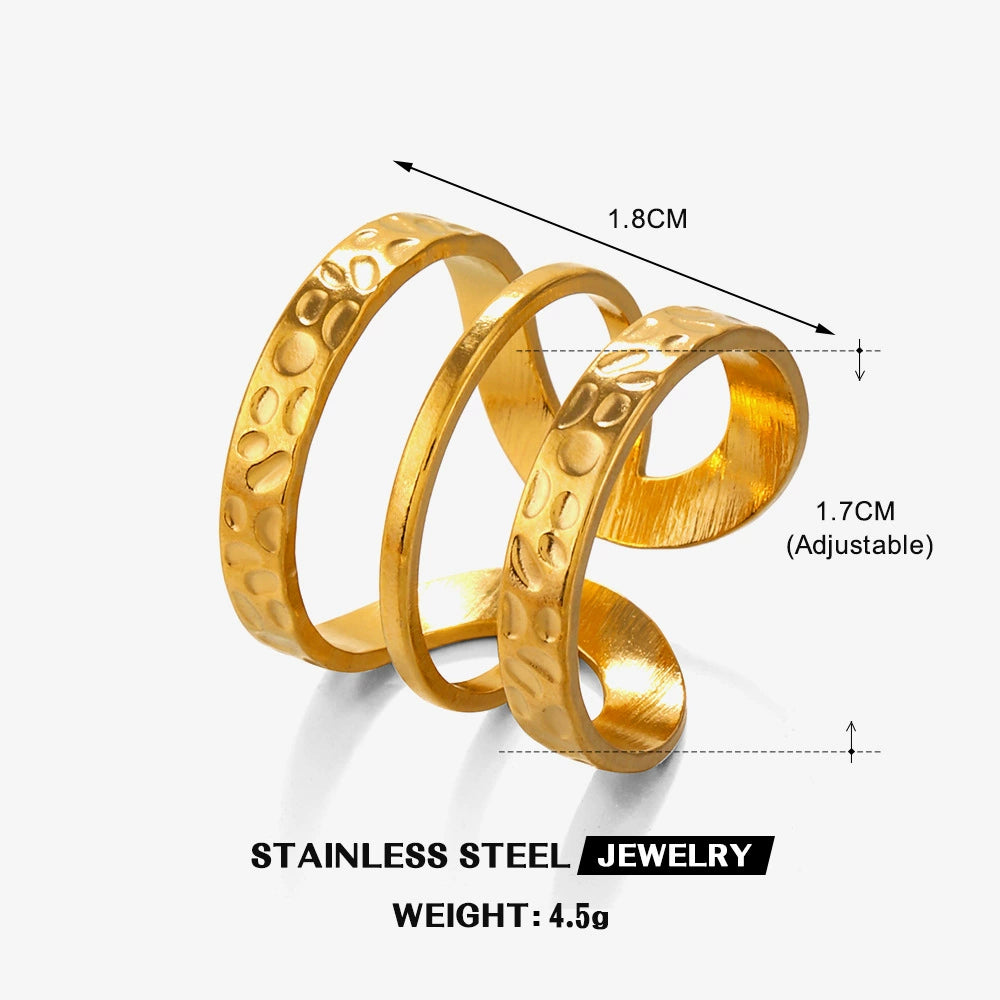 Gold Plated Trio Adjustable Ring