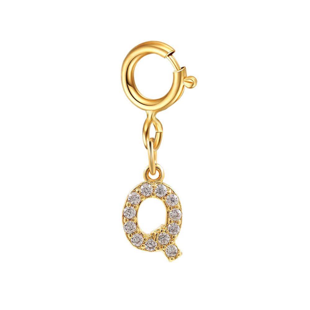 Customizable Initial Charm with Sparkle â€“ Add to Any Jewelry Piece