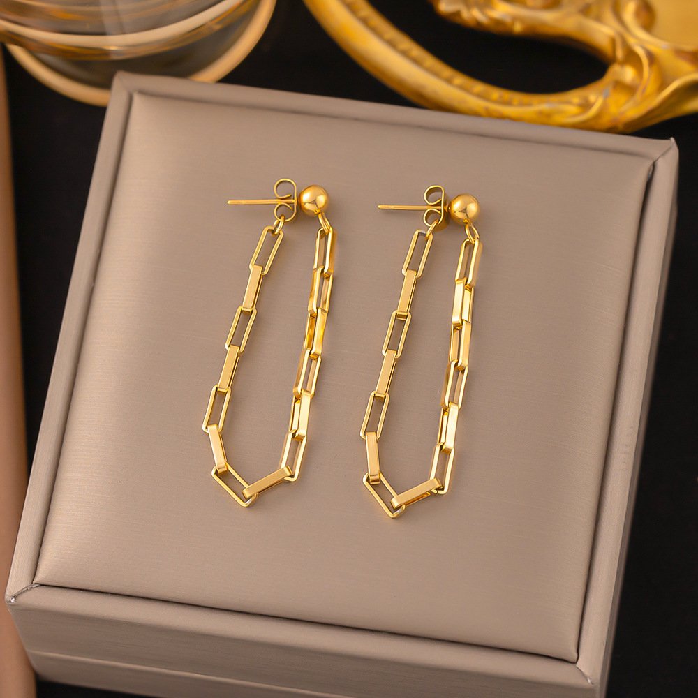 Long Chain Gold Plated Earrings