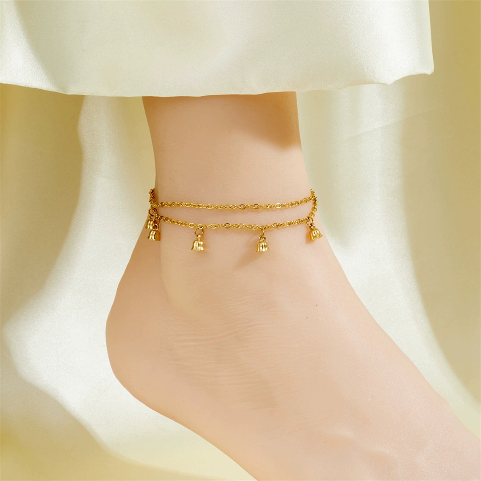 Golden Chime Double Layer Anklet