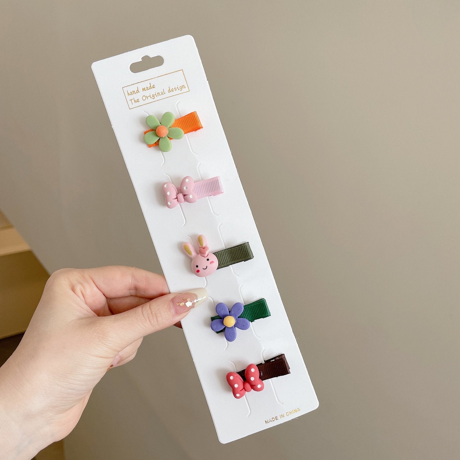 Set of 5 Multi-Color Cute Hair Pins