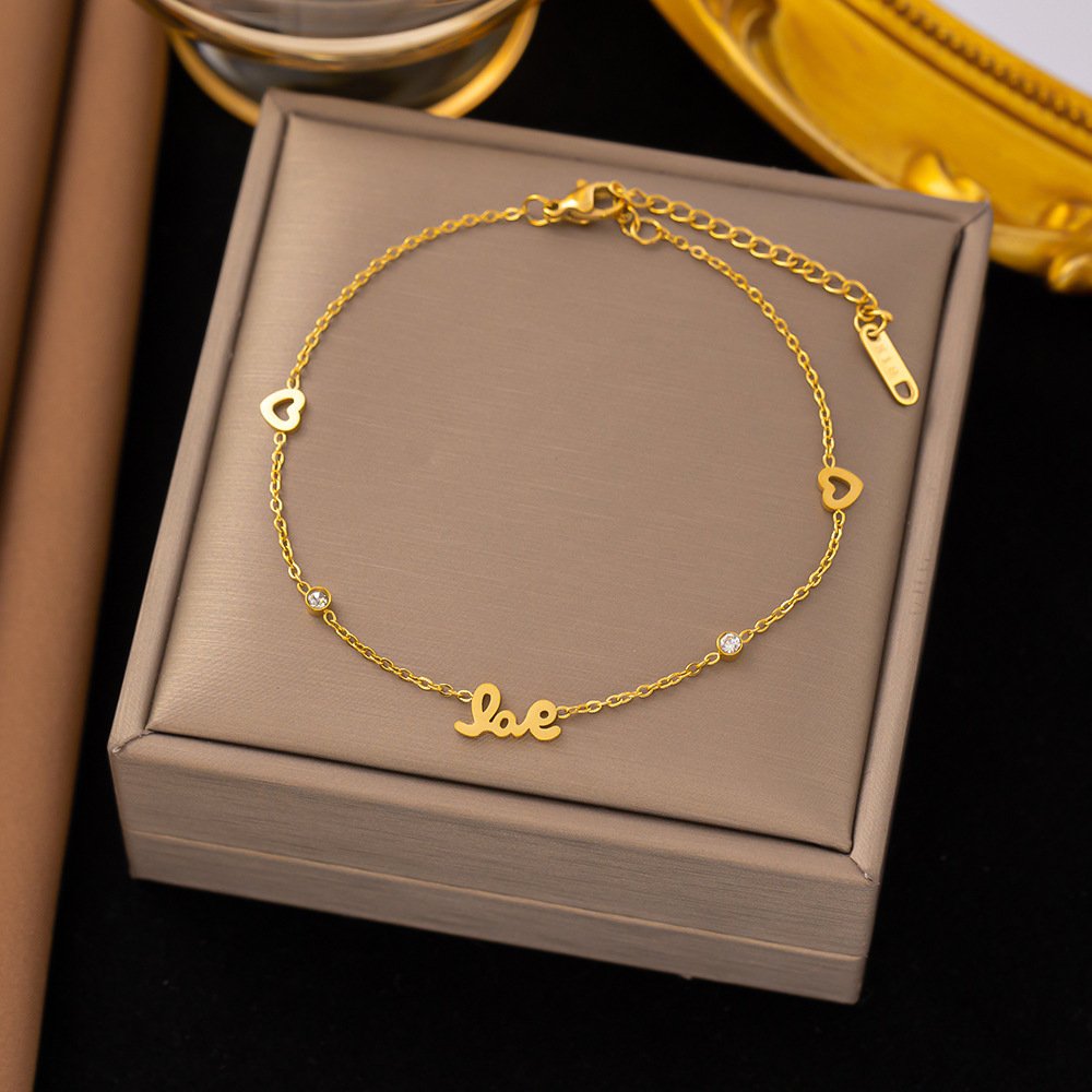 Love and Heart Stainless Steel Bracelet