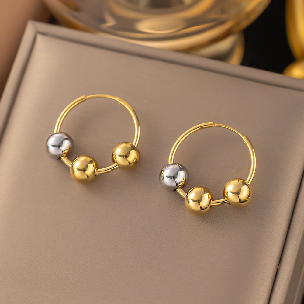 Gold Plated Multi Beads Earrings