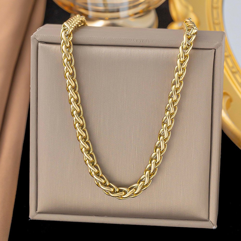 Unique Heavy Chained Gold Plated Necklace