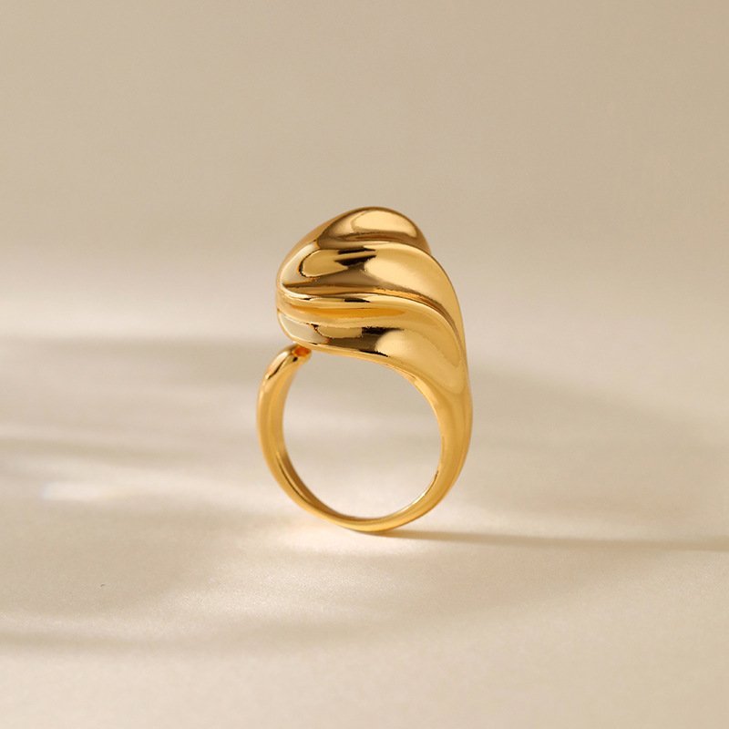 18K Gold-Plated Abstract Wave Ring