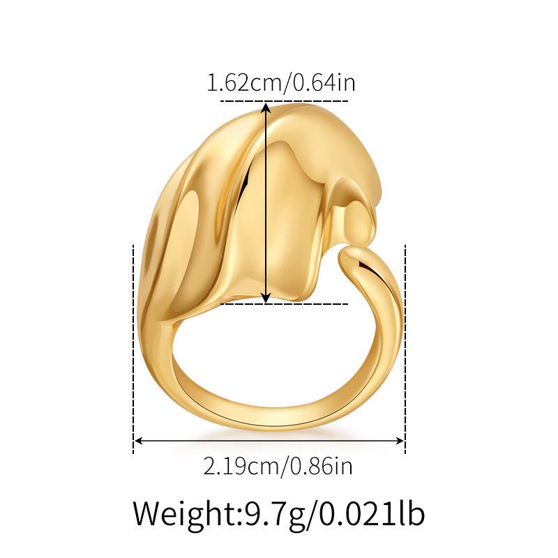 18K Gold-Plated Abstract Wave Ring
