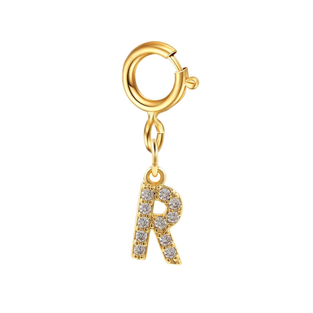 Customizable Initial Charm with Sparkle â€“ Add to Any Jewelry Piece