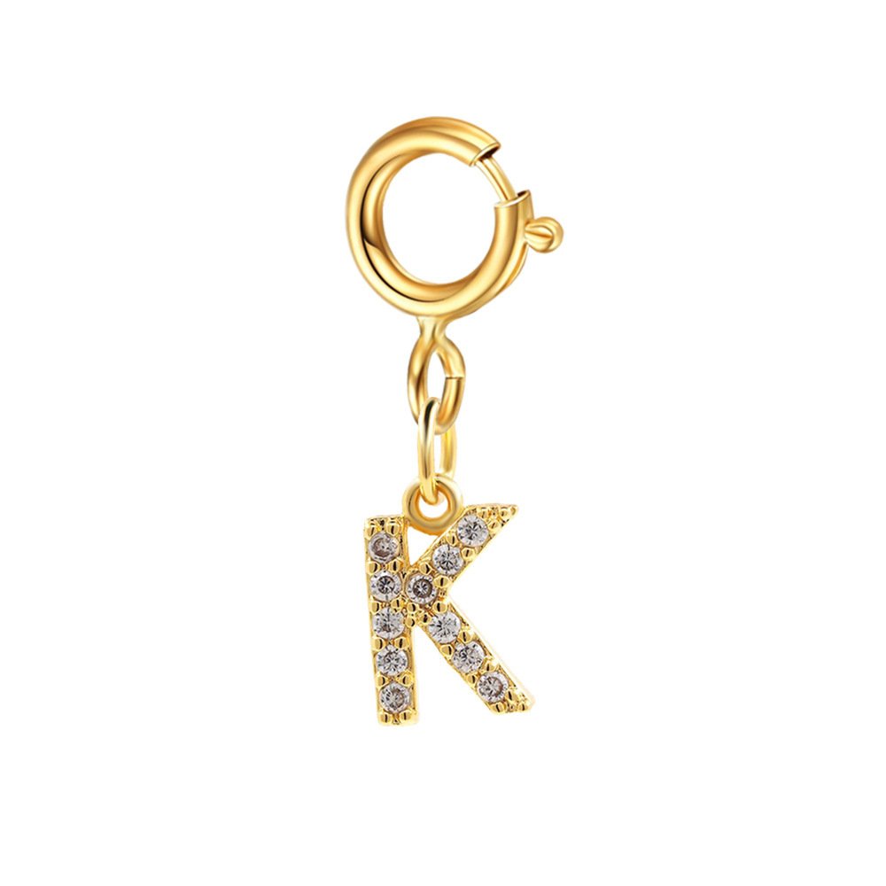 Customizable Initial Charm with Sparkle â€“ Add to Any Jewelry Piece