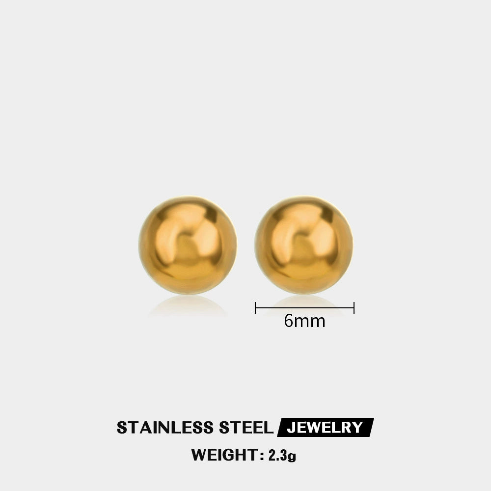 Classic 6mm Gold Plated Ball Stud Earrings