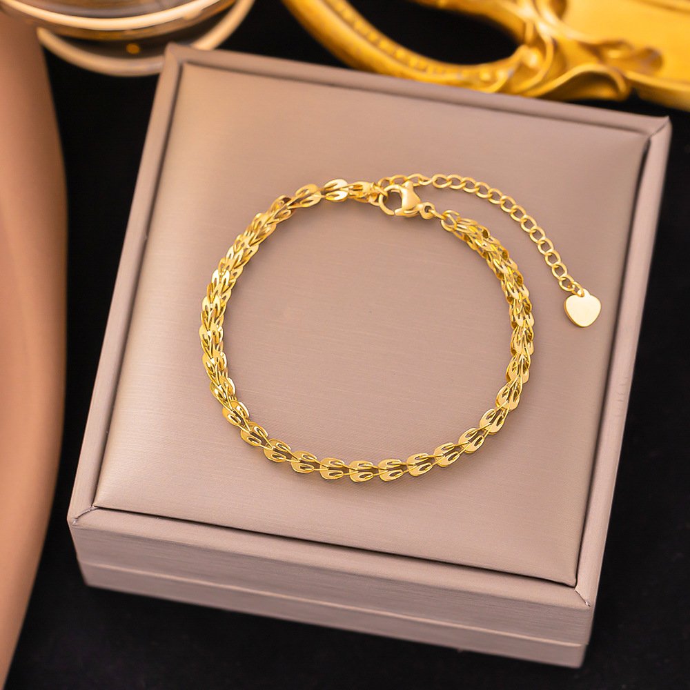 Beautiful Chained Gold Plated Adjustable Bracelet