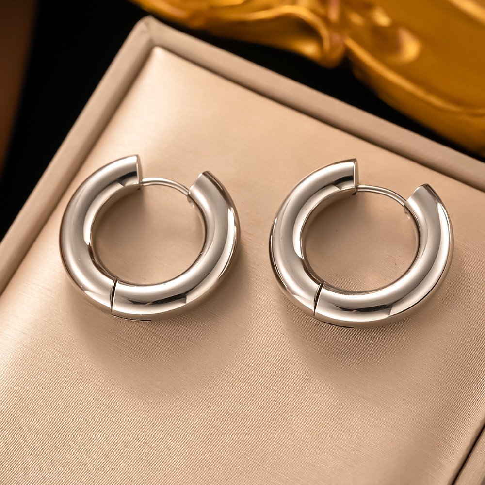 Trending C-Shaped Silver Plated Earrings
