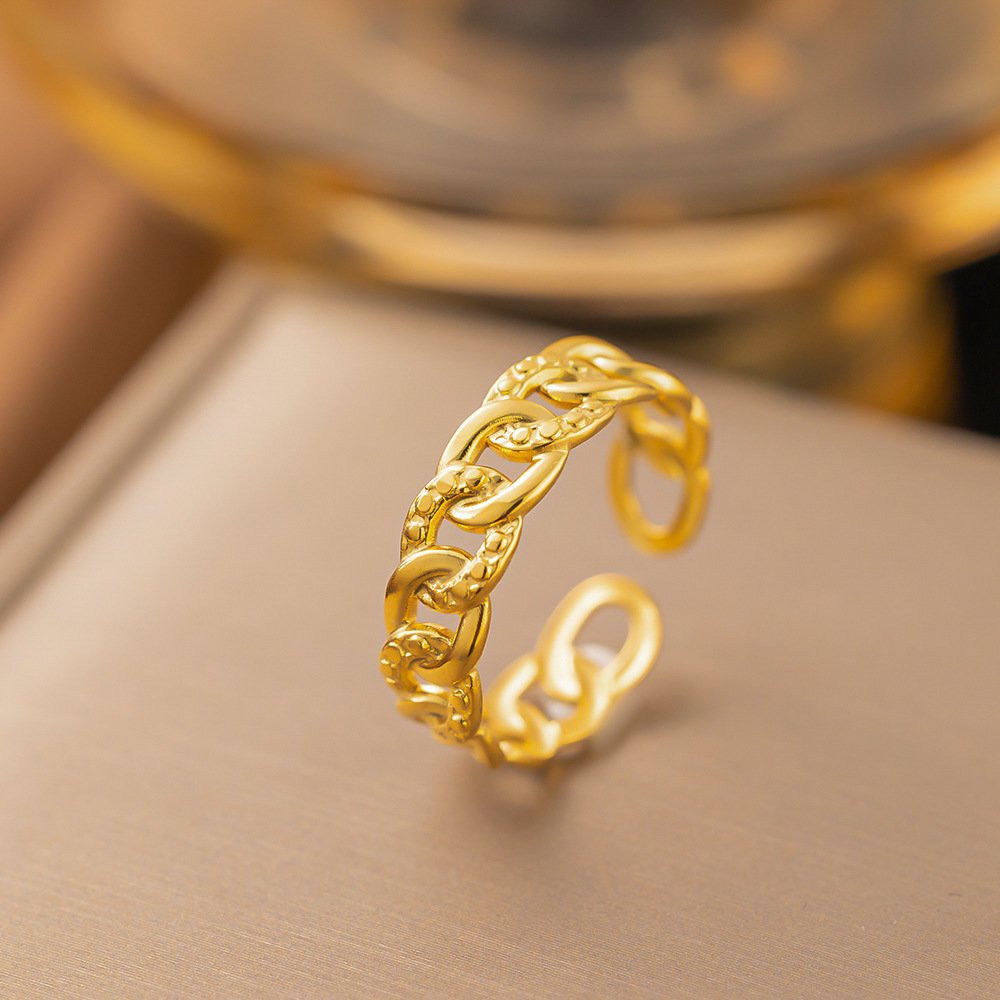 Gold Plated Chainlet Adjustable Ring – CLARA