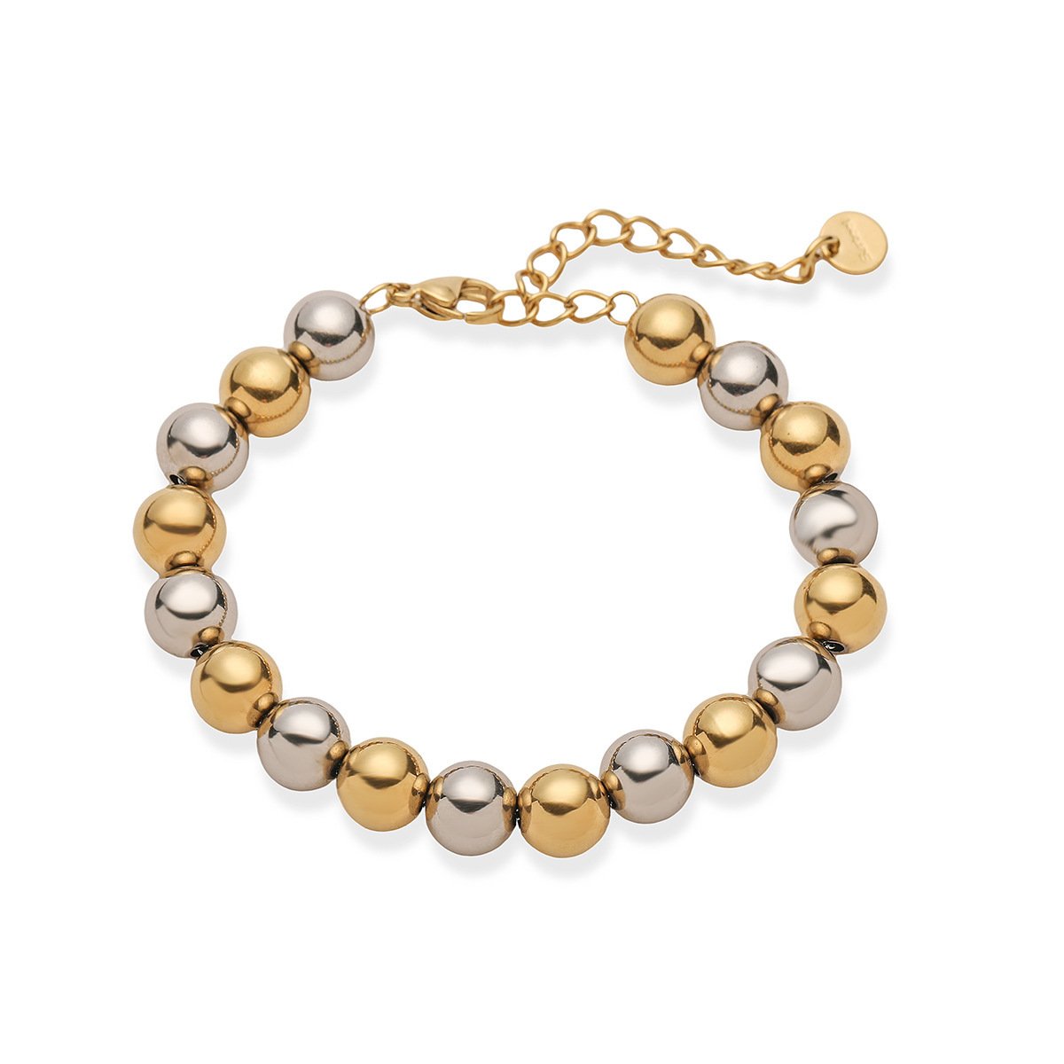 Gold and Silver Heavy Weight Beaded Bracelet