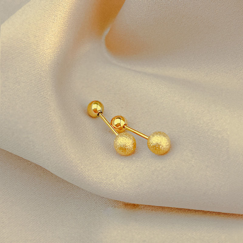Gold Plated Textured Ball Stud Earrings