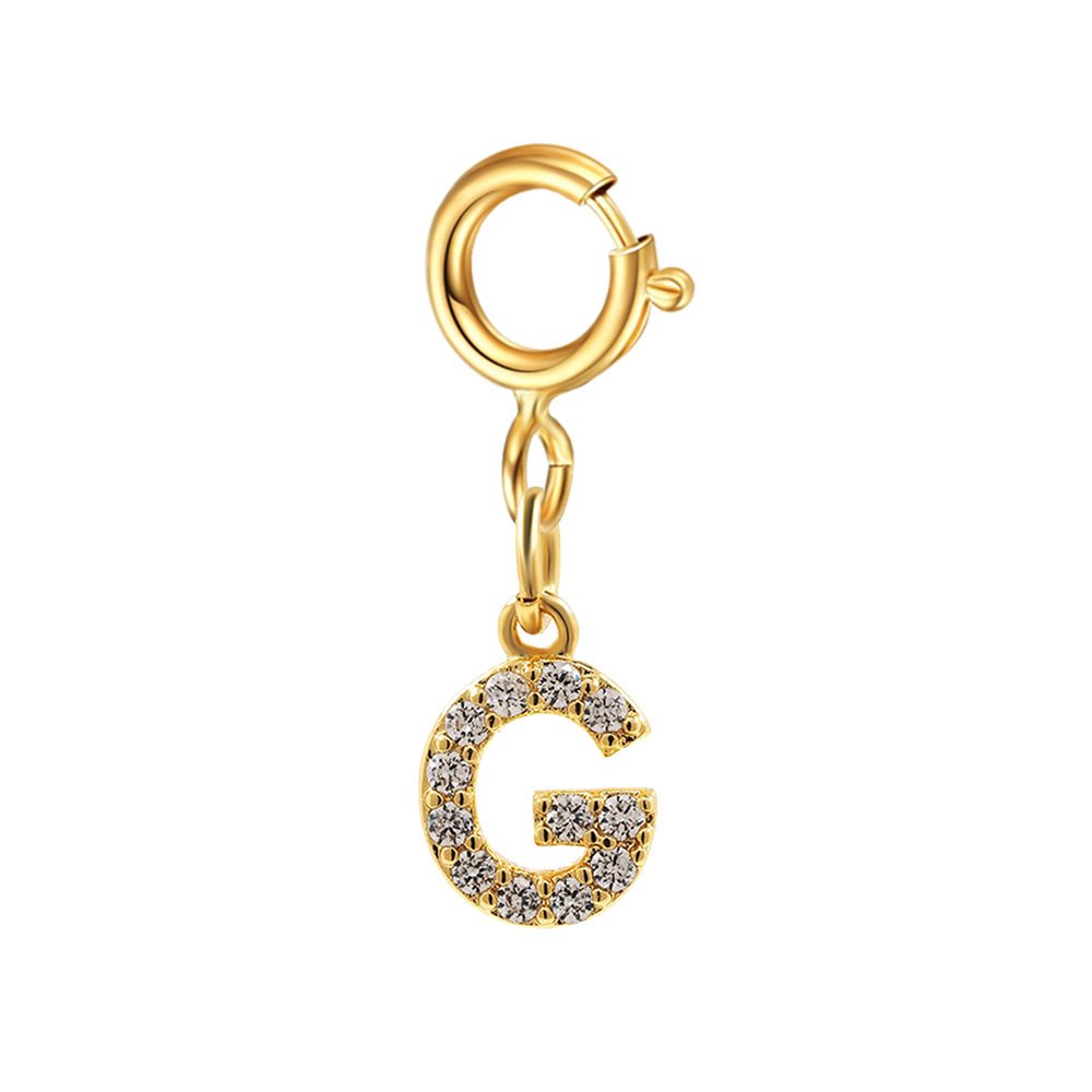 Customizable Initial Charm with Sparkle â€“ Add to Any Jewelry Piece
