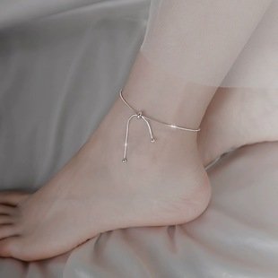 Stainless Steel Drawstring Lock Anklet