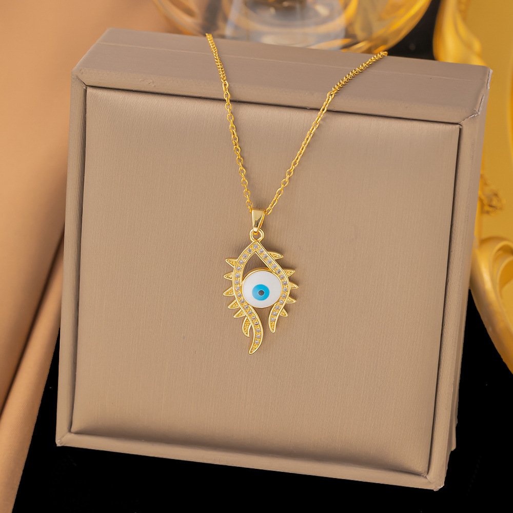 Gold Plated Rare Evil Eye Necklace