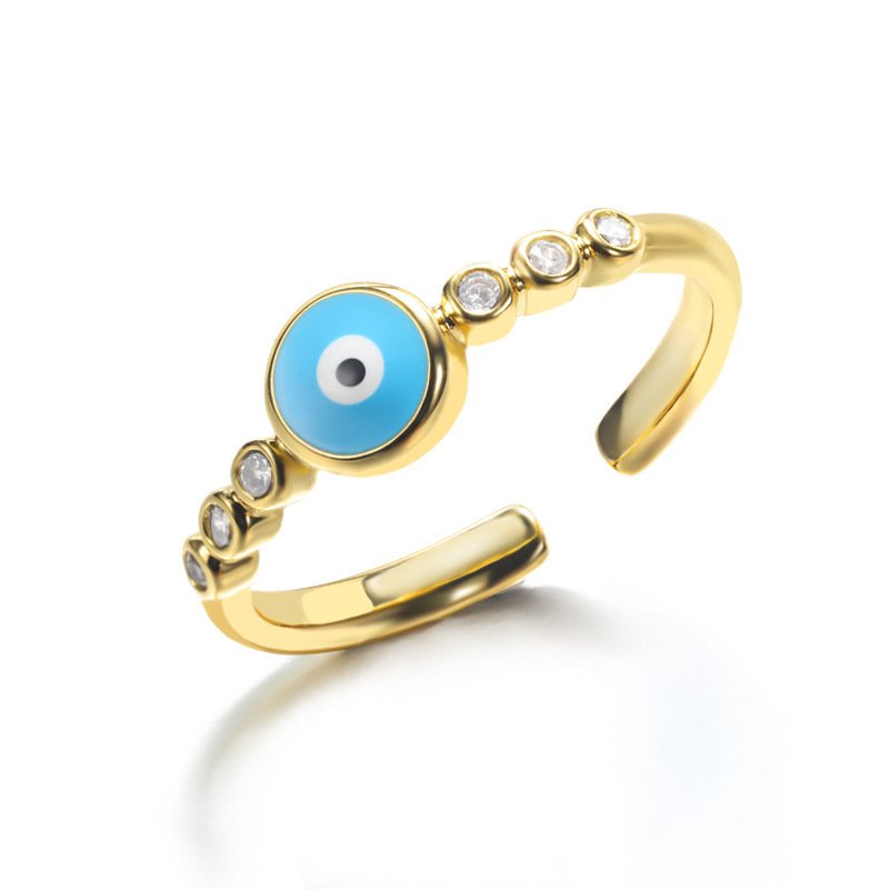 Turquoise Evil Eye Adjustable Ring