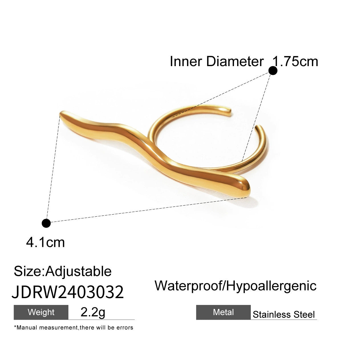 Wavy Open Stackable Ring