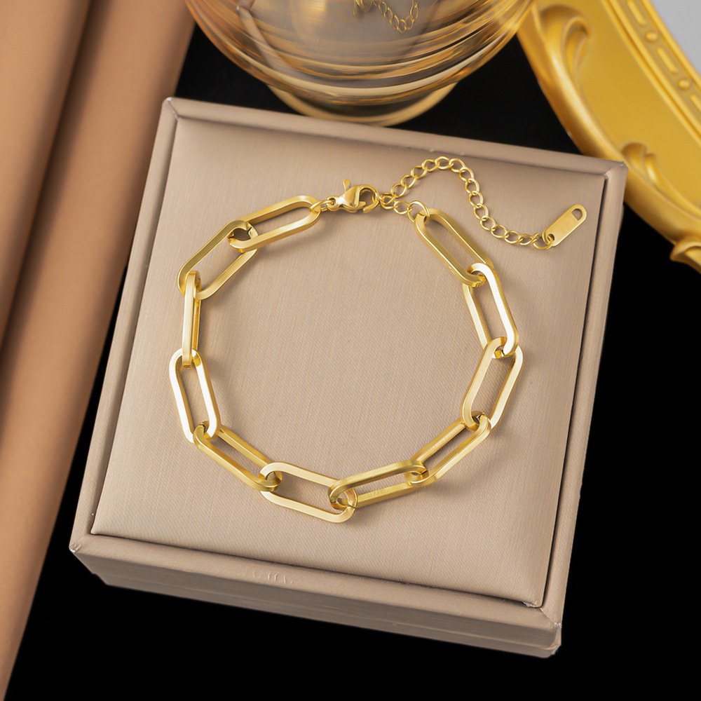 Thick Chained Gold Plated Bracelet