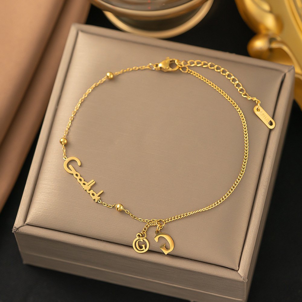 Minimal Gold Plated Goodluck Bracelet