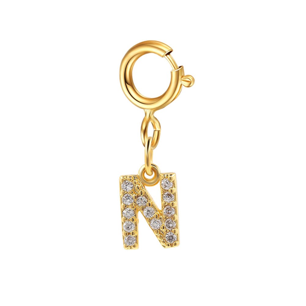 Customizable Initial Charm with Sparkle â€“ Add to Any Jewelry Piece