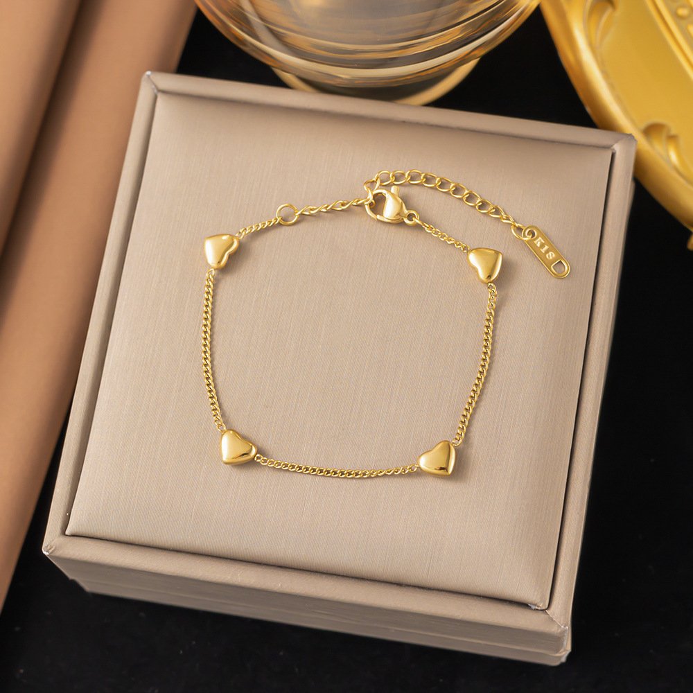 Heart Shape Gold Plate Bracelet