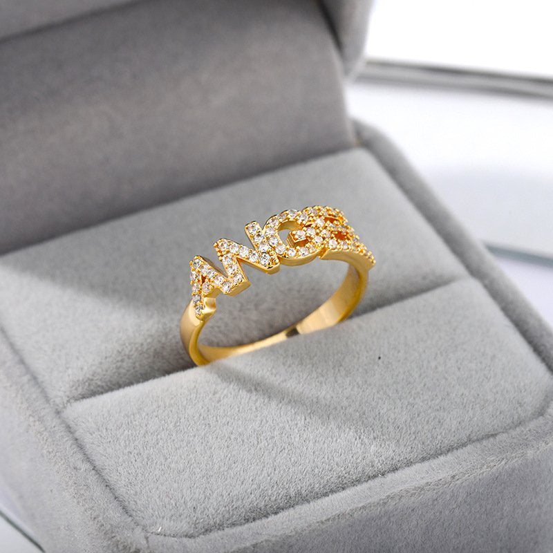 Gold plated Cubic Zirconia "Angel" Ring
