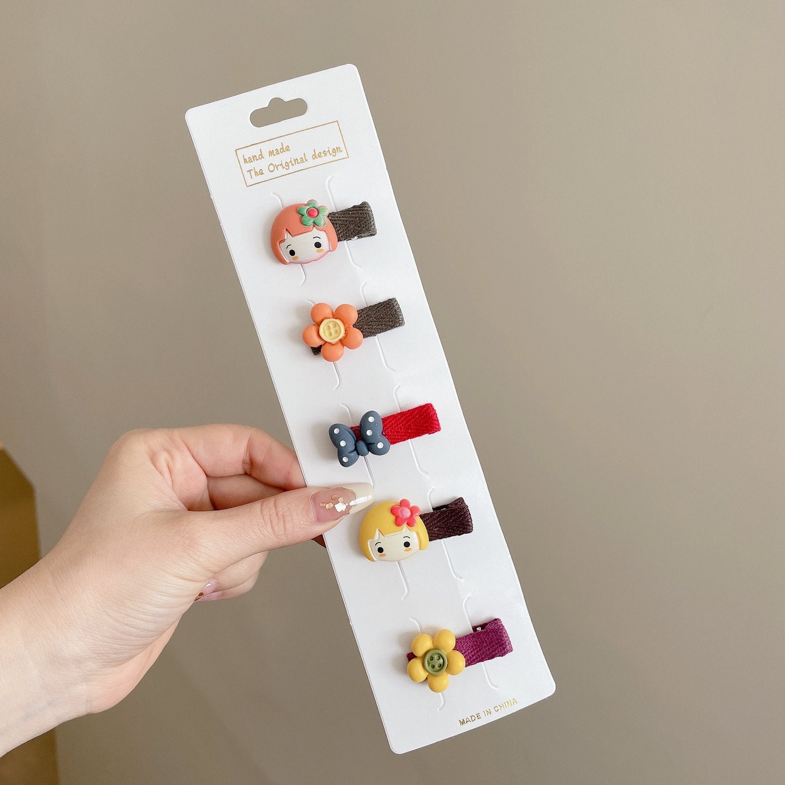 Set of 5 Multi-Color Cute Hair Pins
