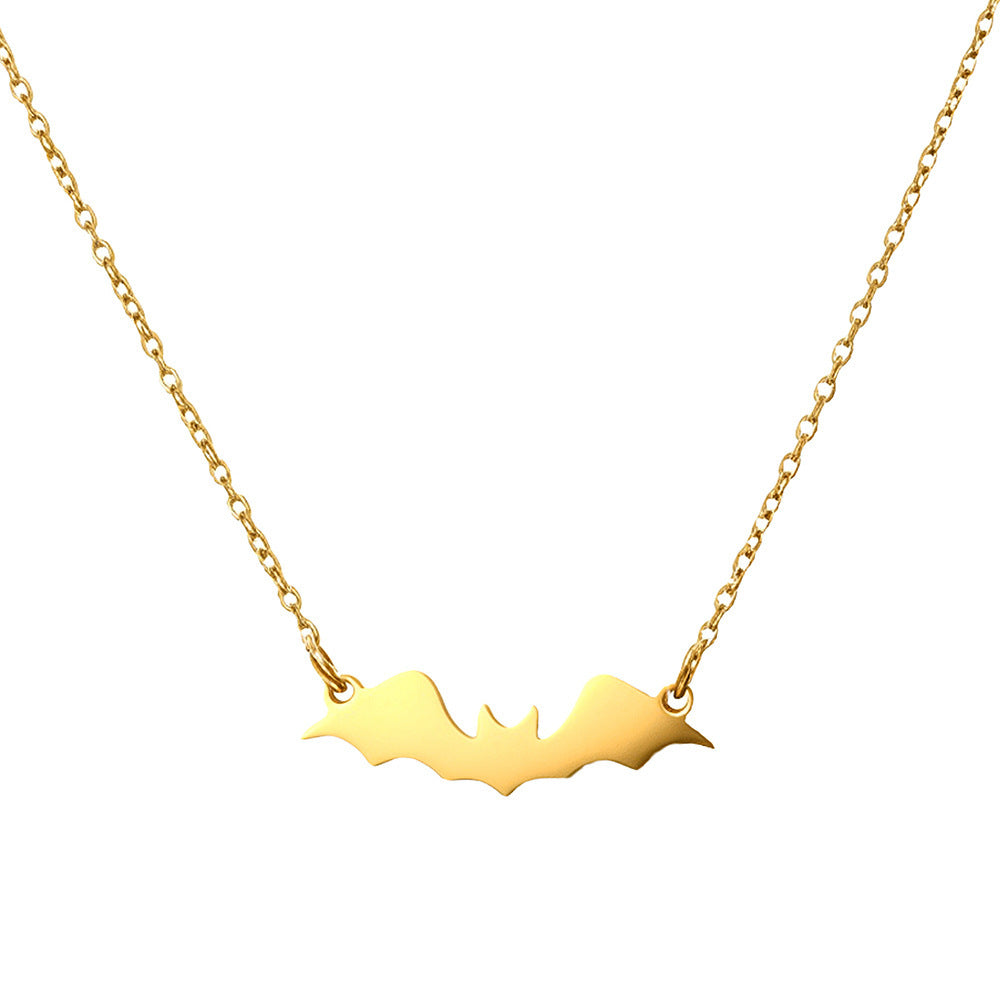 Gothic Gold Bat Pendant Necklace