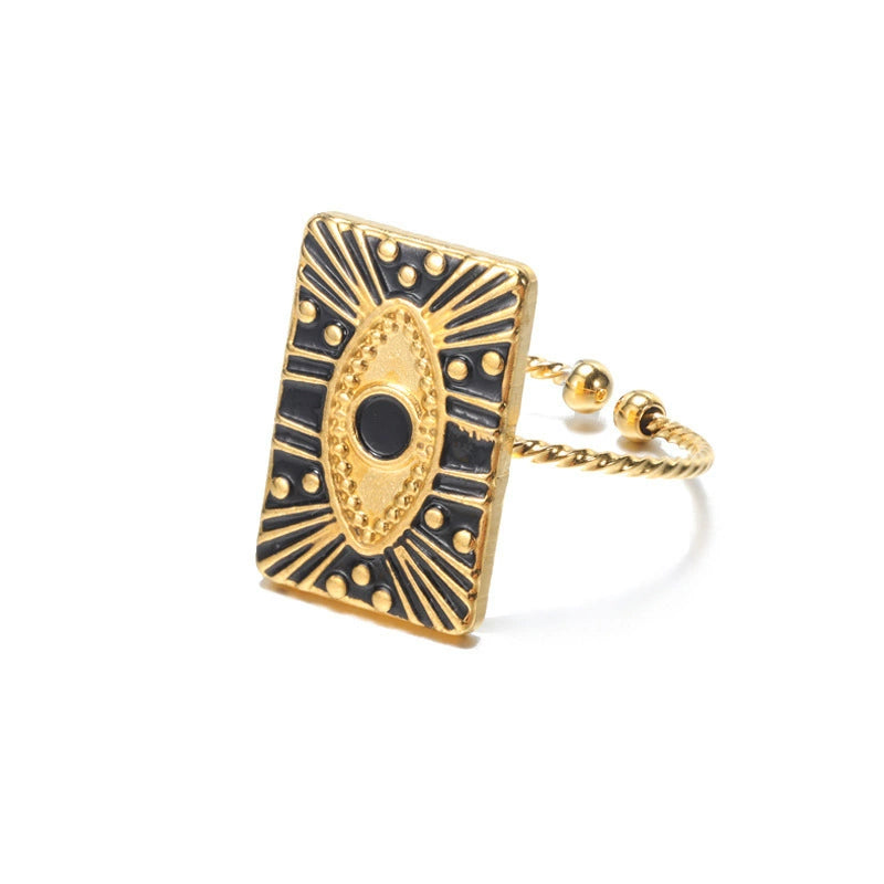Classic Egyptian Gold Plated Evil Eye Ring