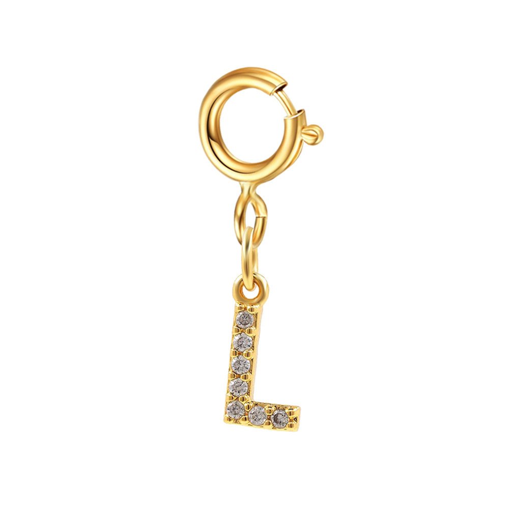 Customizable Initial Charm with Sparkle â€“ Add to Any Jewelry Piece