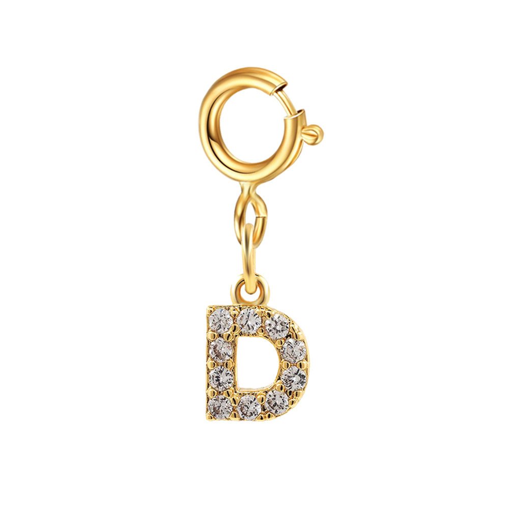 Customizable Initial Charm with Sparkle â€“ Add to Any Jewelry Piece