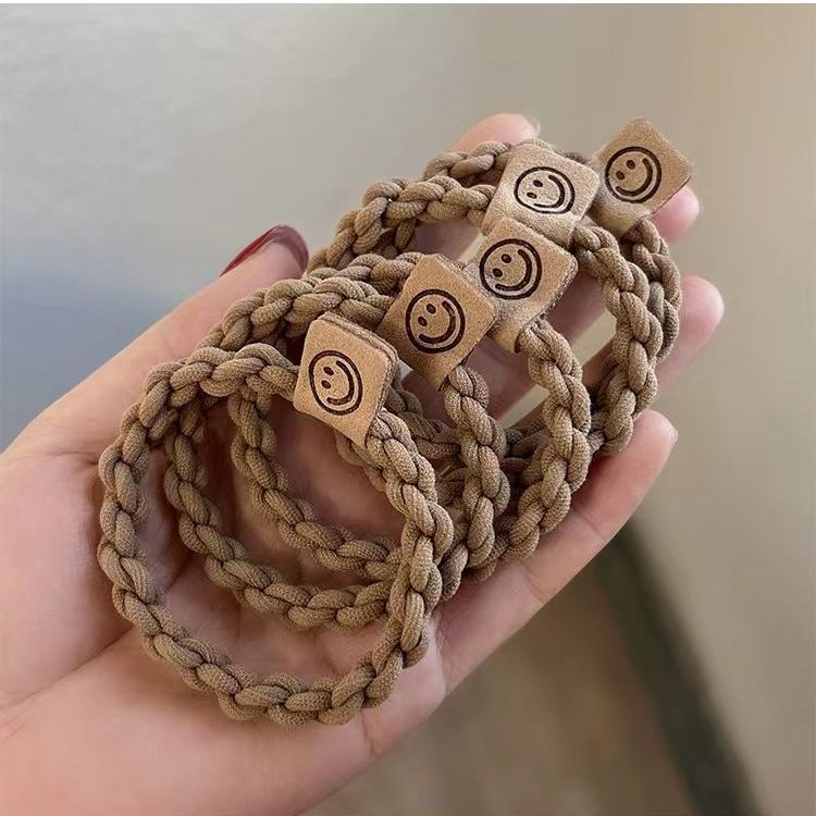 Dark khaki braided hair tie