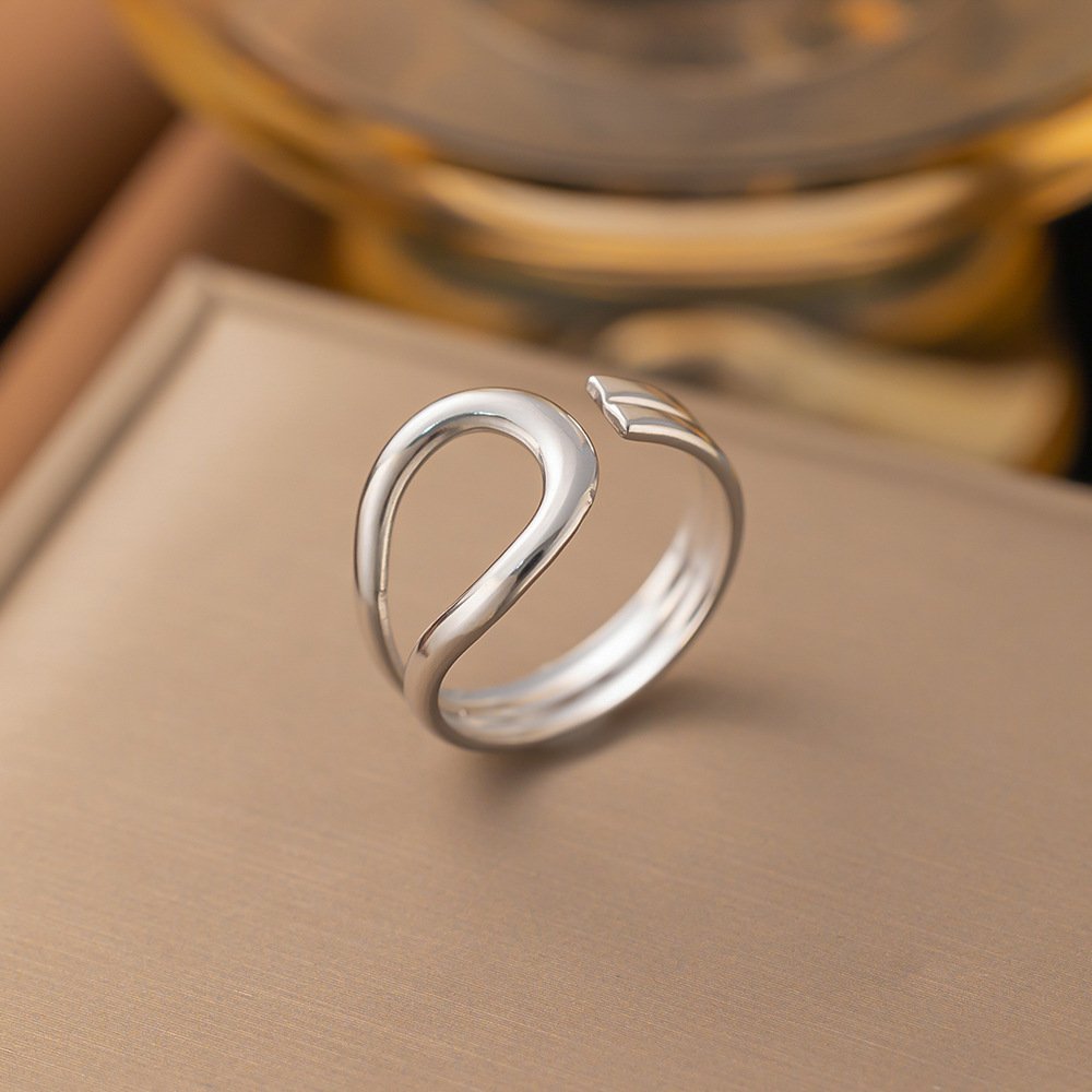 Infinite Loop Stainless Steel Adjustable Ring