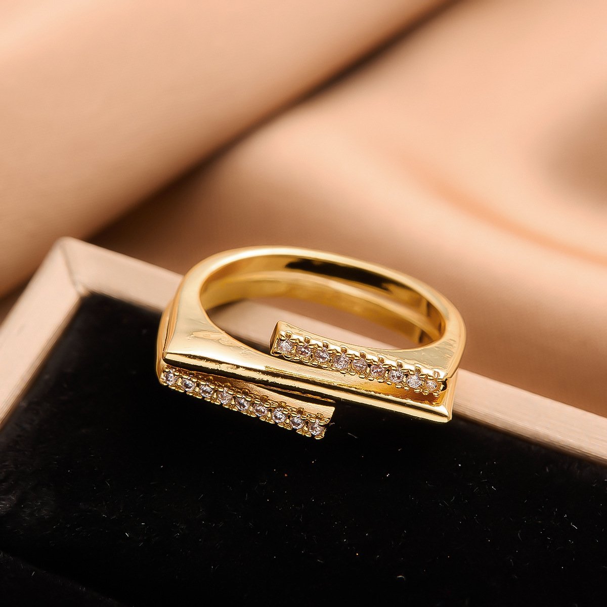 Modern Adjustable Gold Plated Ring