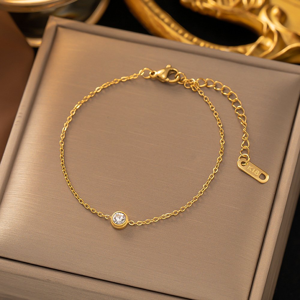 Minimal GOld Plated Waterproof Crystal Studded Bracelet