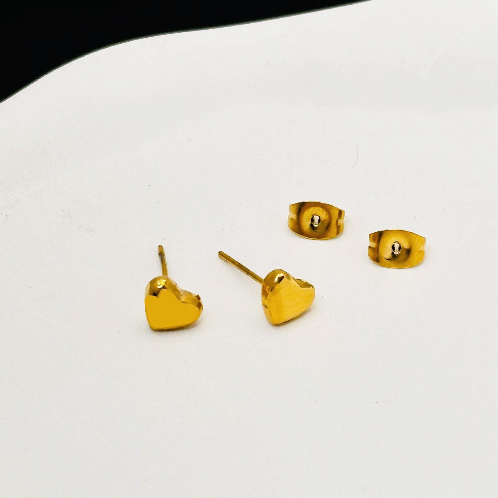 Minimal Heart Shaped gold plated Studs